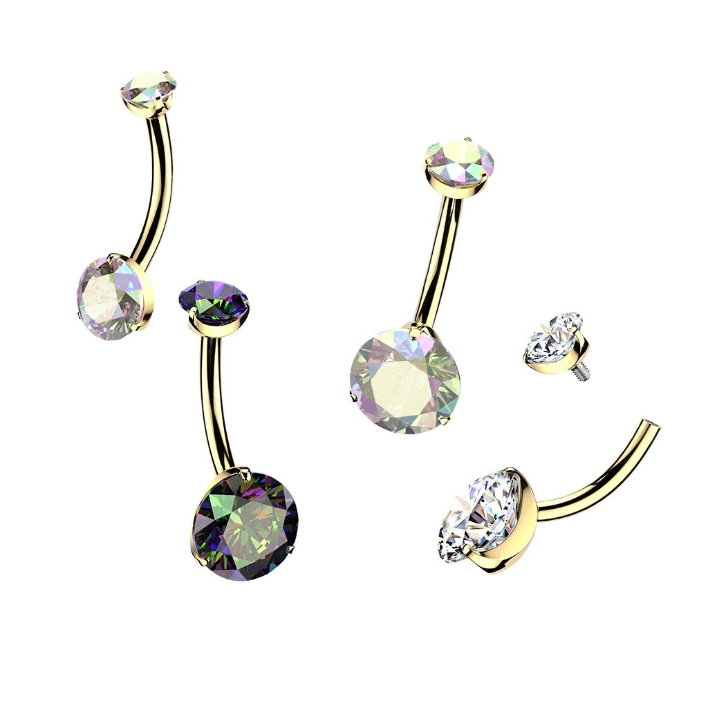 Bauchnabelpiercing aus Titan und 24K Gold