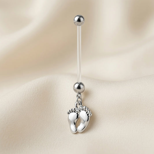 Bauchnabelpiercing Schwangerschaft bioflex Babyfüssen