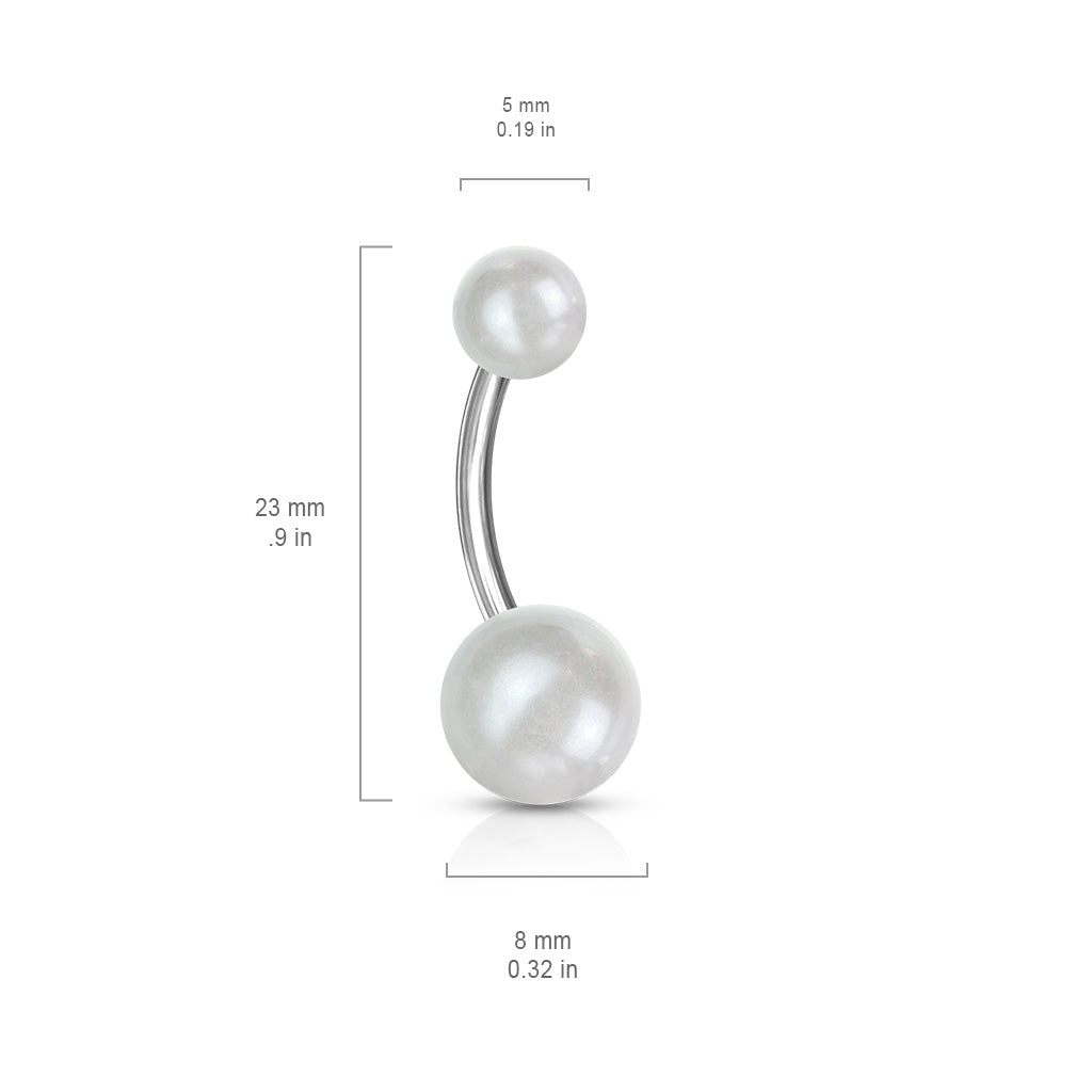 Bauchnabelpiercing mit synthetischen Perlen