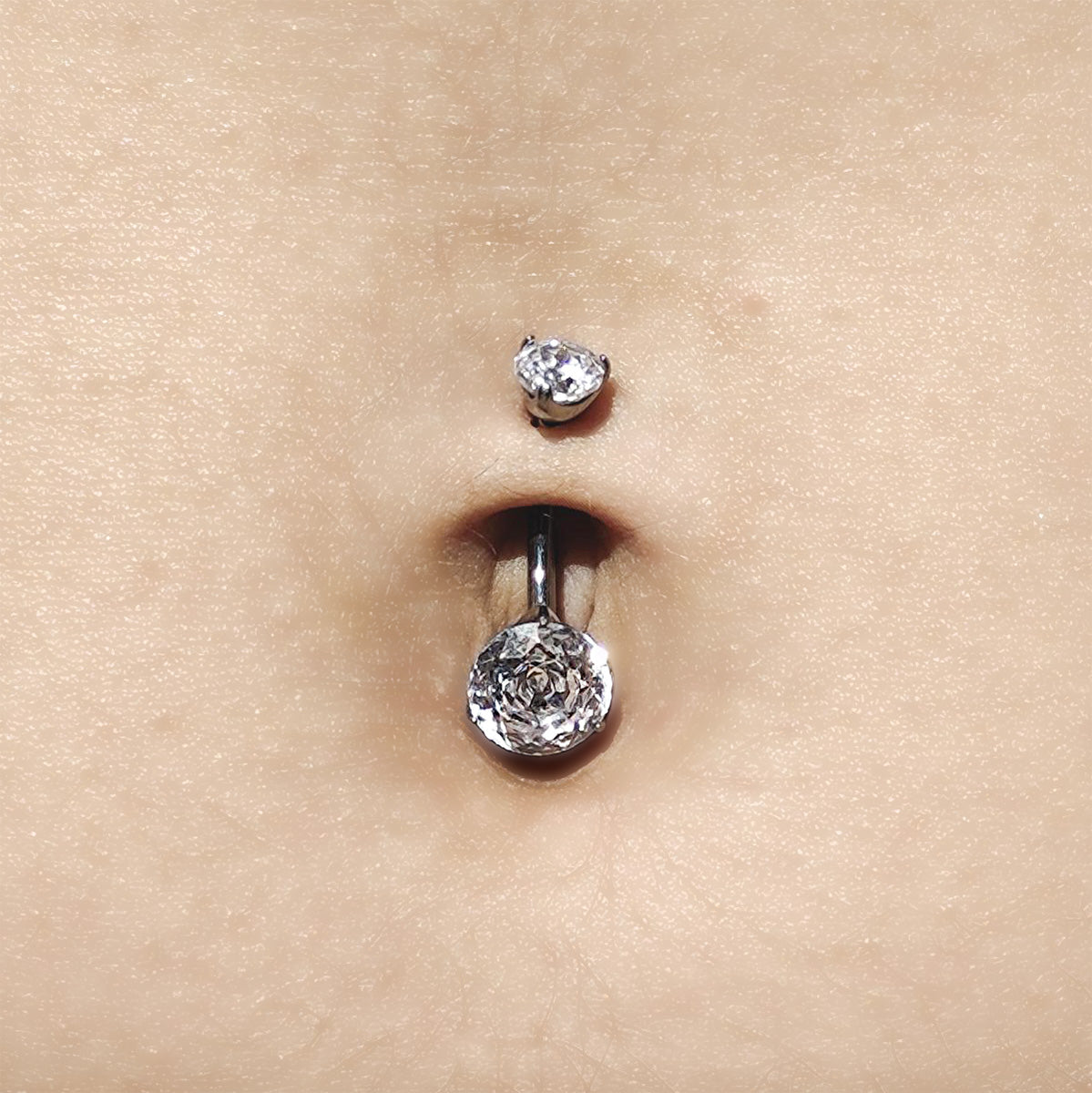 Bauchnabelpiercing aus Titan Rose-cut 24K 