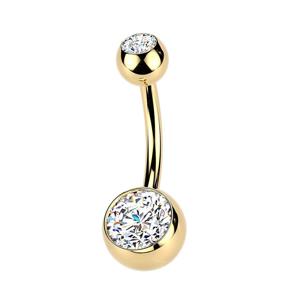 Bauchnabelpiercing aus Titan 24K goldbeschichtung