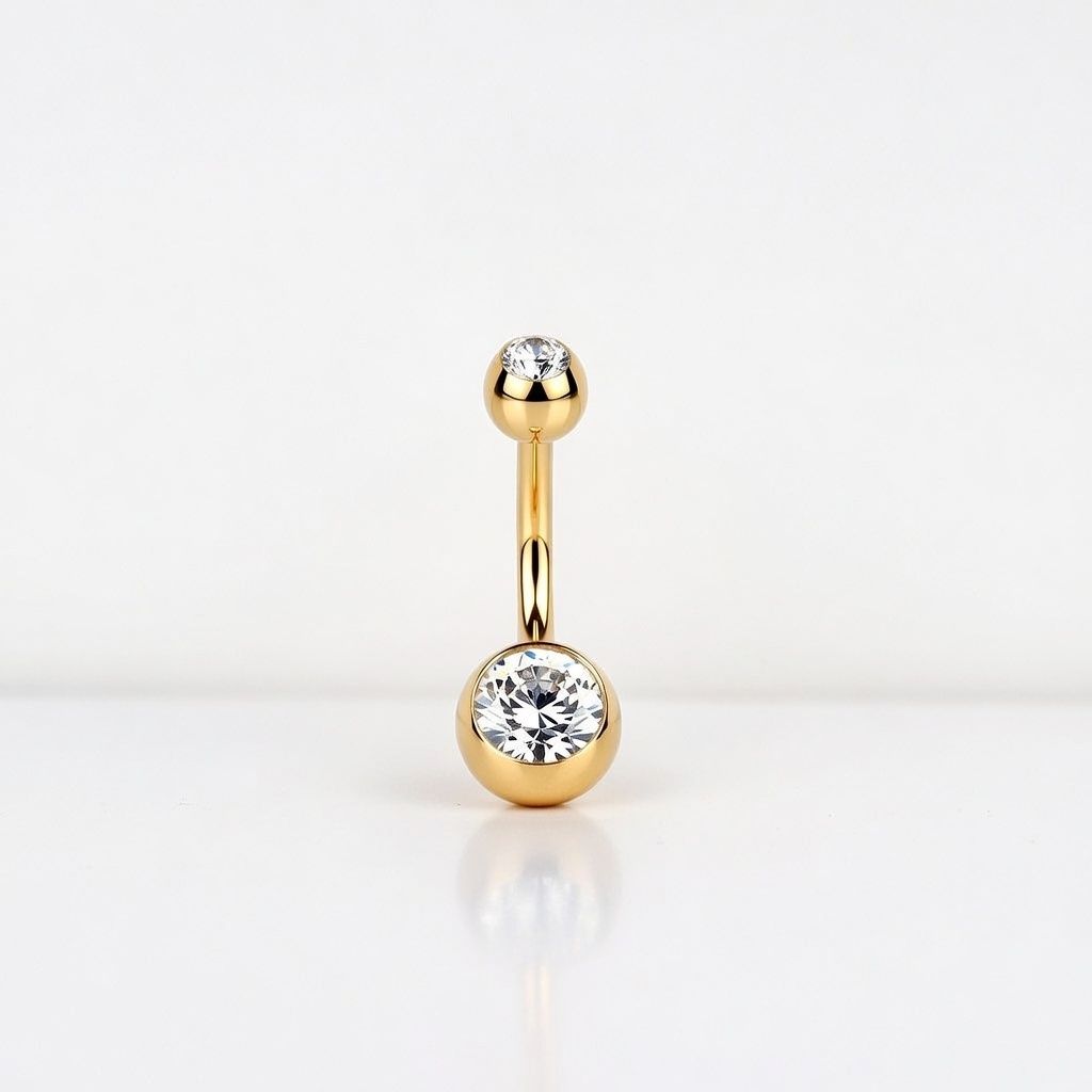 Bauchnabelpiercing aus Titan 24K goldbeschichtung