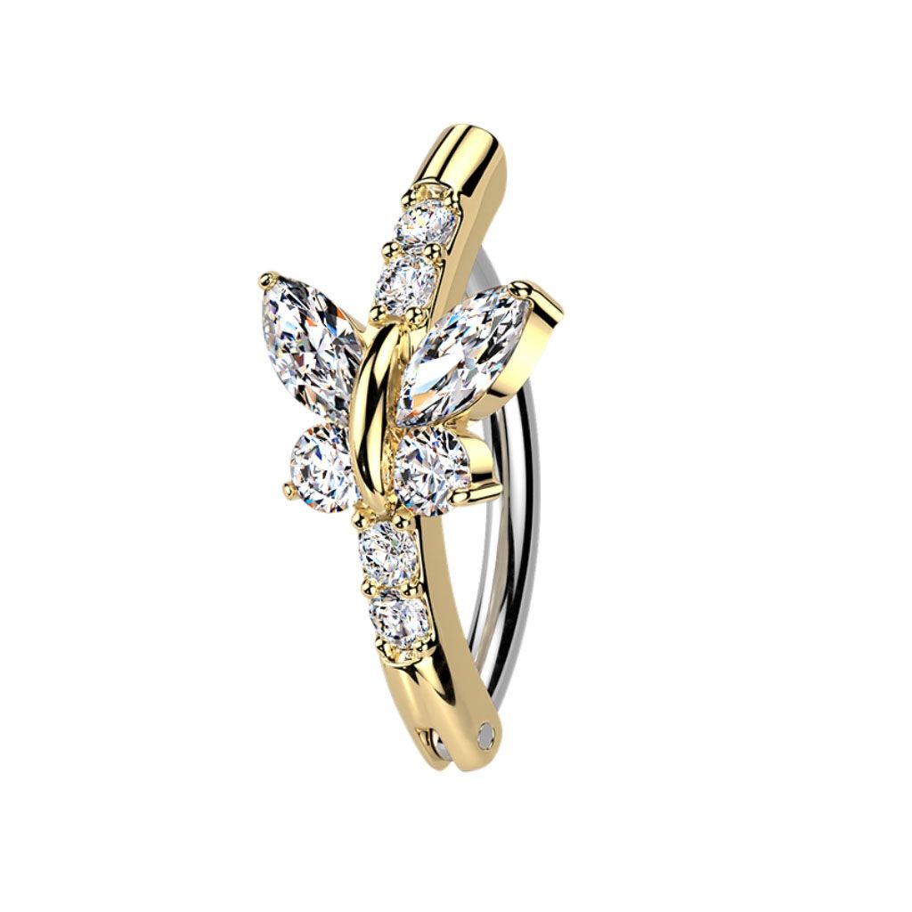 Bauchnabelpiercing Ring Kristallschmetterling