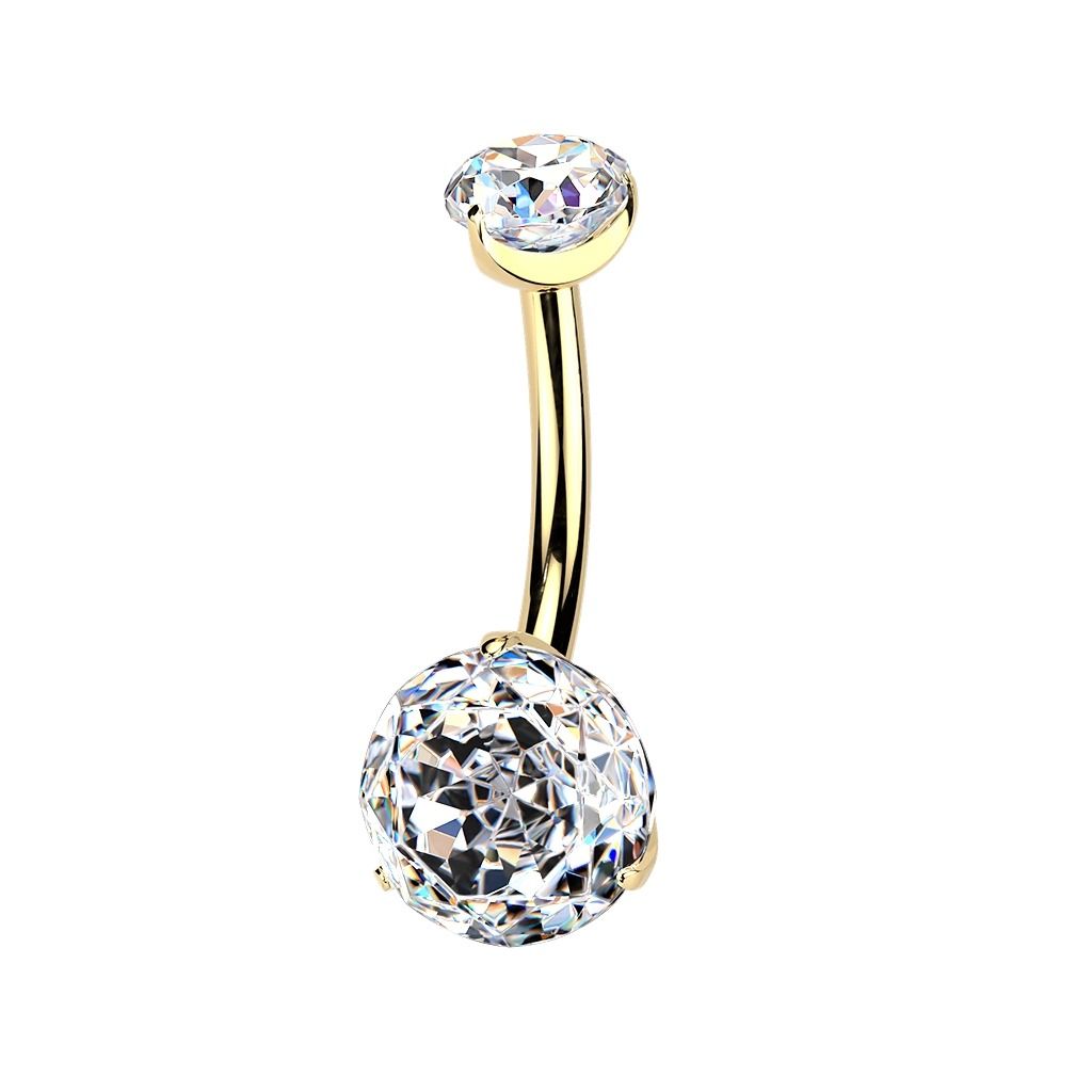 Bauchnabelpiercing aus Titan Rose-cut 24K 
