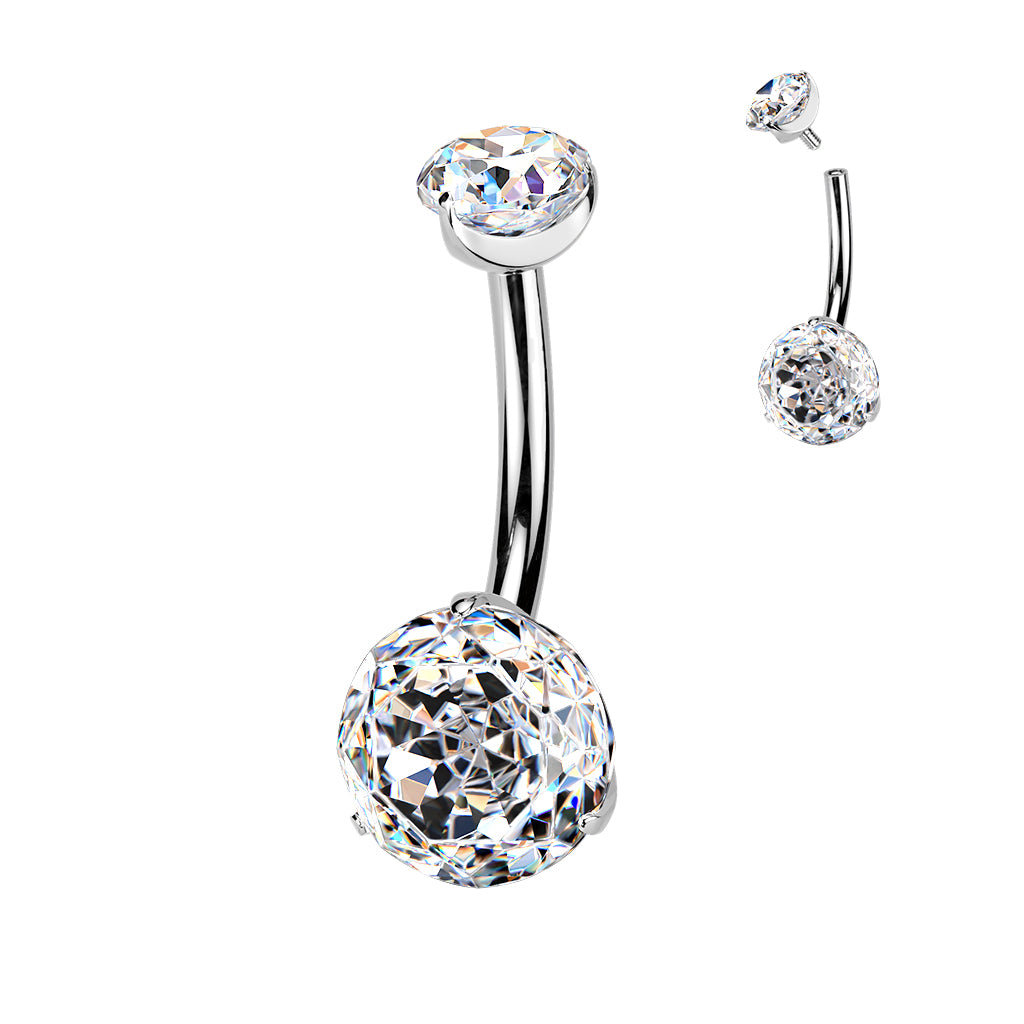 Bauchnabelpiercing aus Titan Rose-cut 24K 