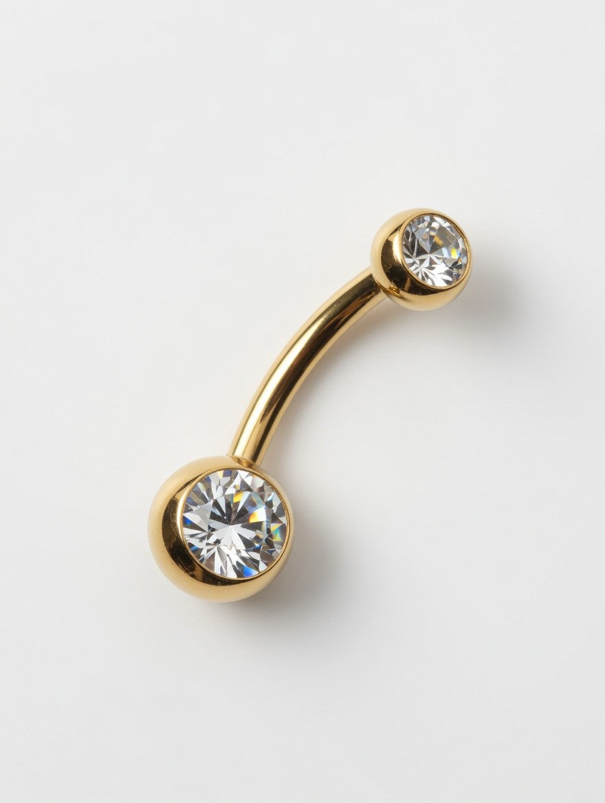 Bauchnabelpiercing aus Titan 24K goldbeschichtung