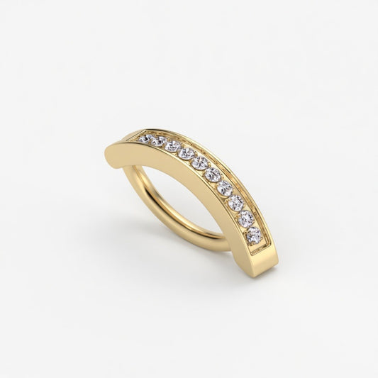 Bauchnabelpiercing Ring aus Titan mit Kristallen