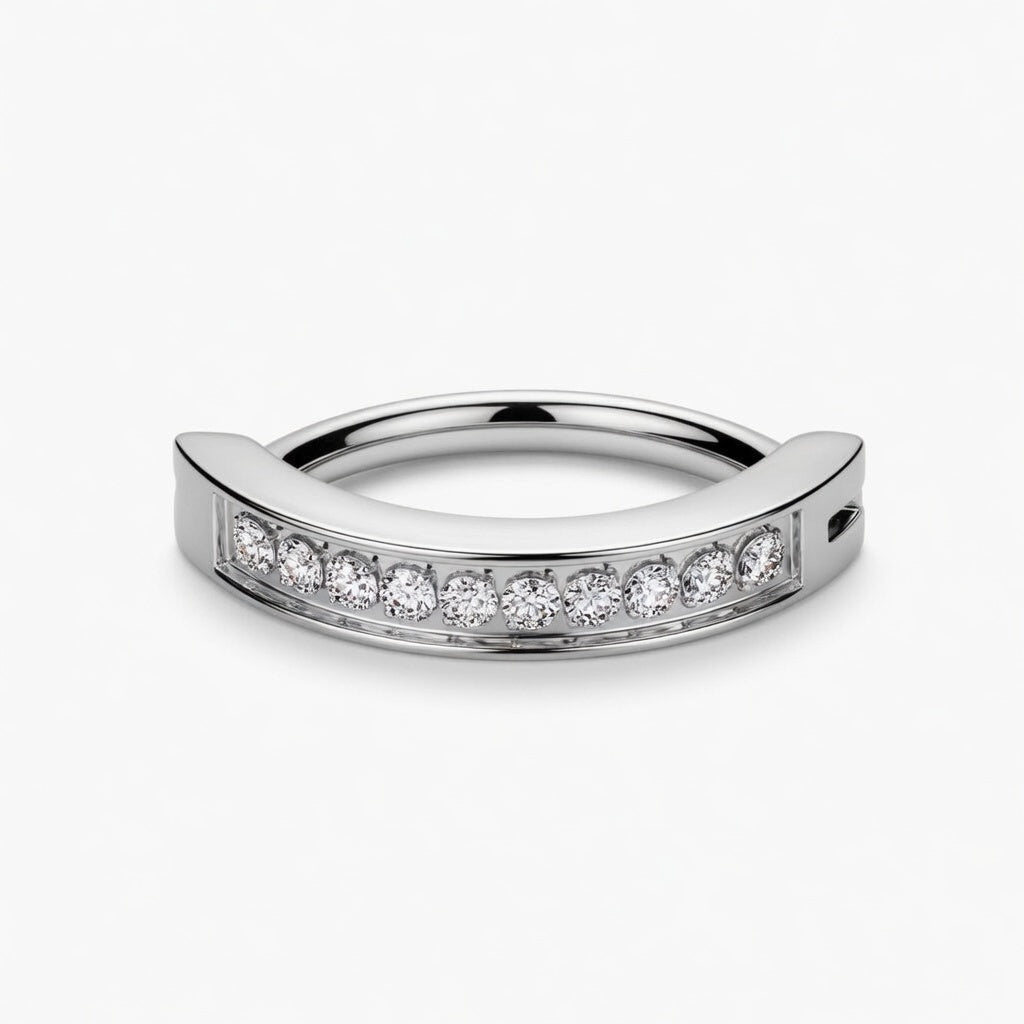 Bauchnabelpiercing Ring aus Titan mit Kristallen