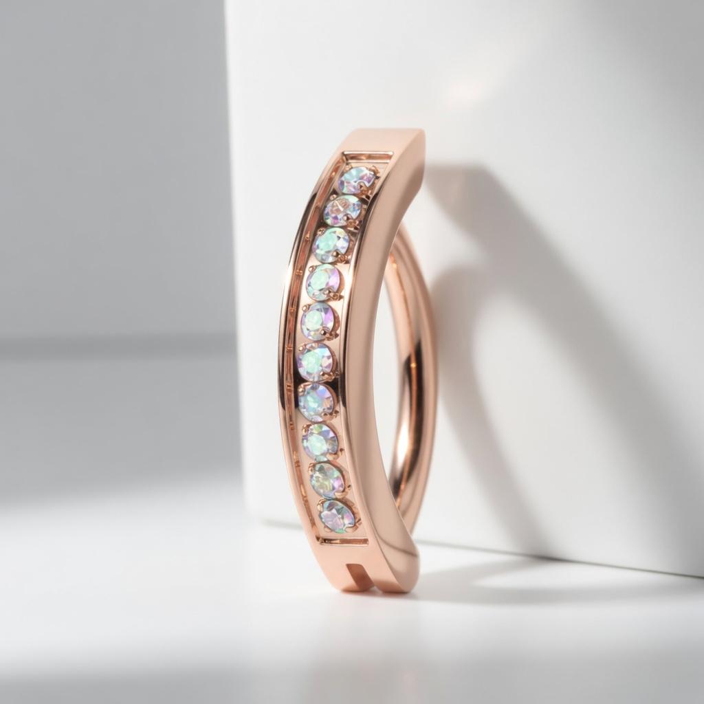 Bauchnabelpiercing Ring aus Titan mit Kristallen