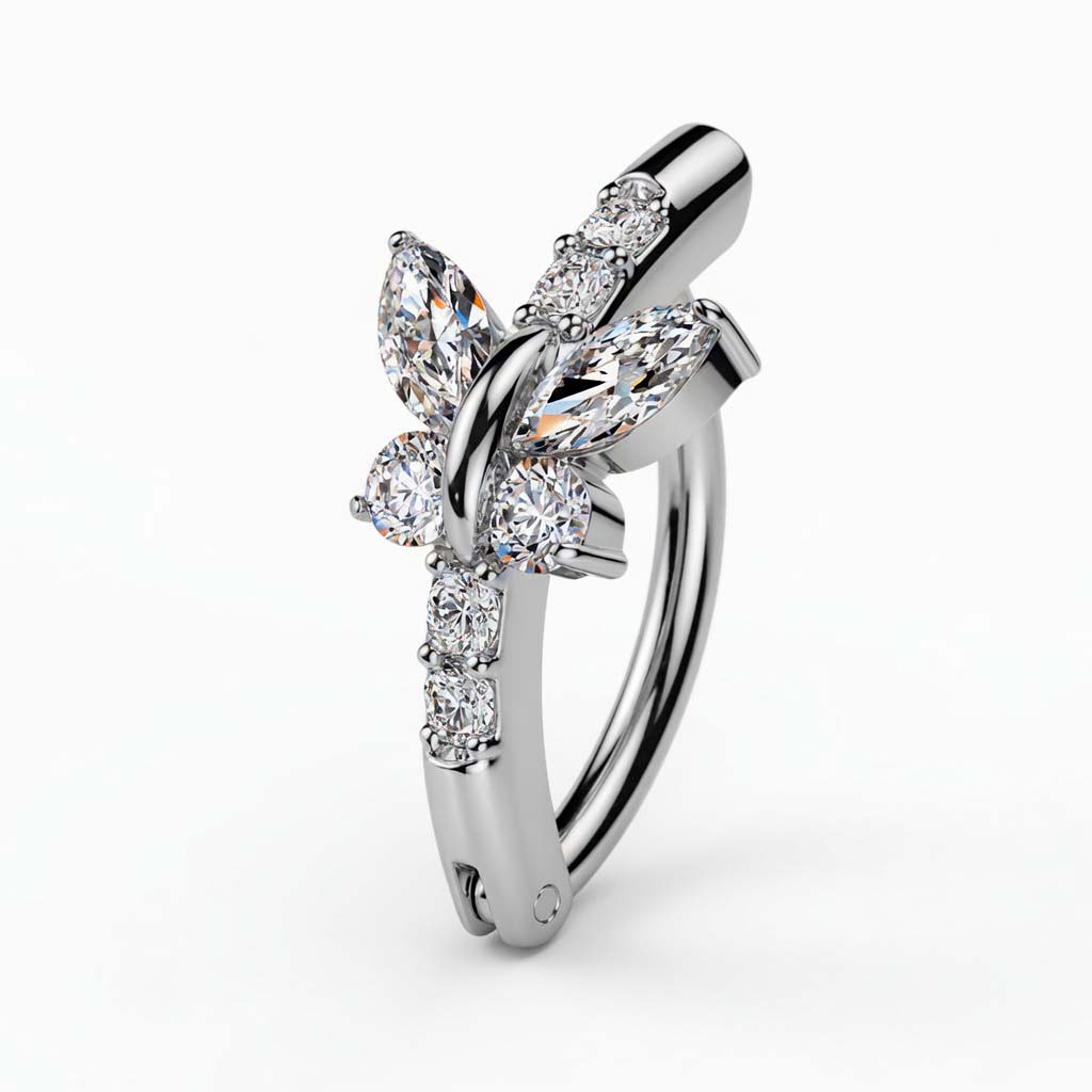 Bauchnabelpiercing Ring Kristallschmetterling