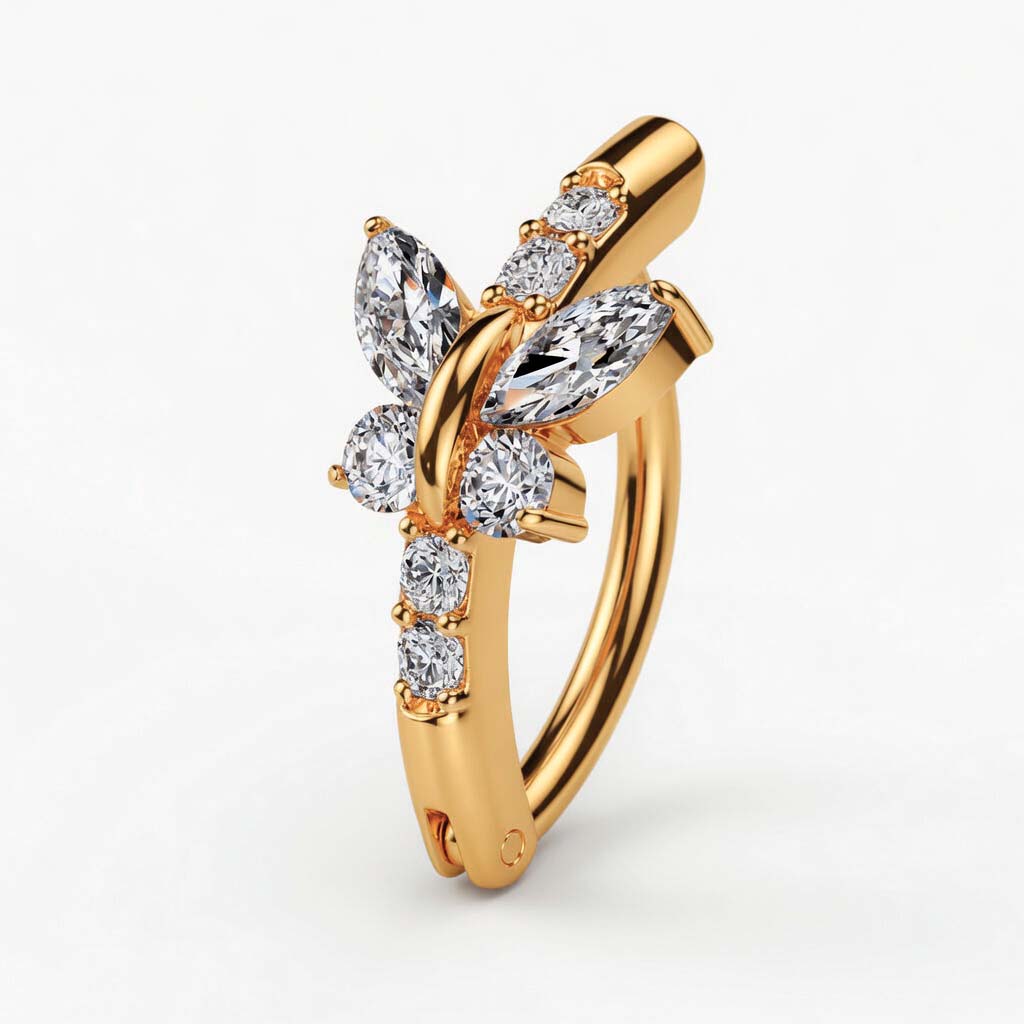 Bauchnabelpiercing Ring Kristallschmetterling