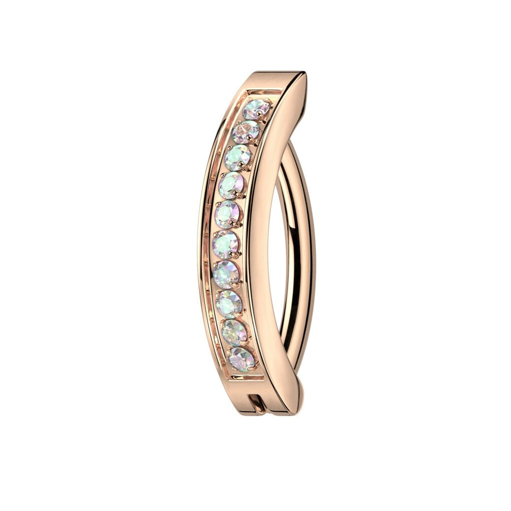Bauchnabelpiercing Ring aus Titan mit Kristallen