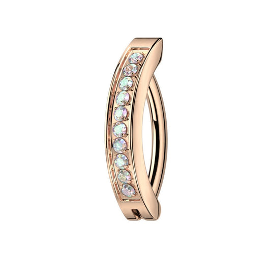 Bauchnabelpiercing Ring aus Titan mit Kristallen