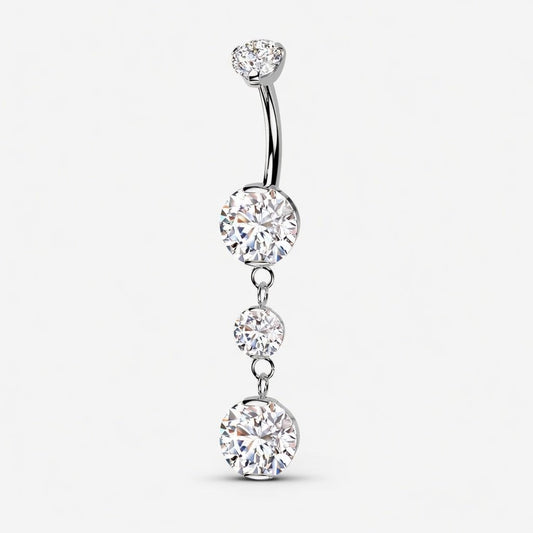 Piercing para ombligo de titanio con colgante