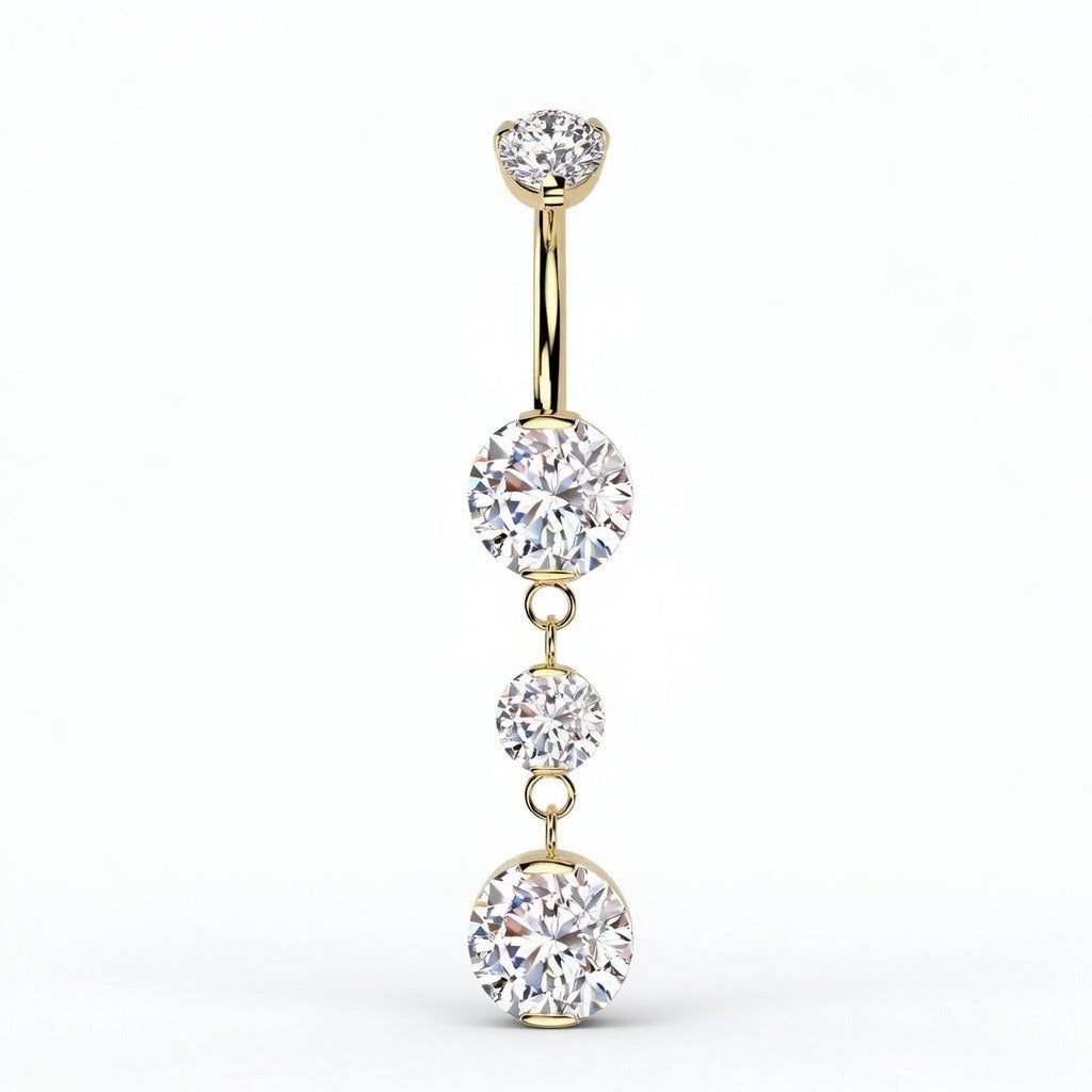 Piercing para ombligo de titanio con colgante