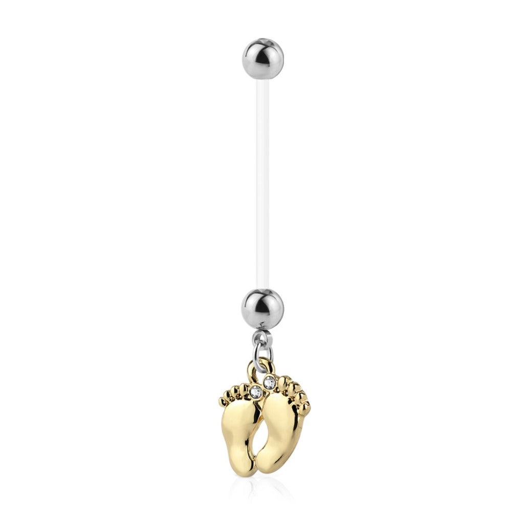 Bauchnabelpiercing Schwangerschaft bioflex Babyfüssen