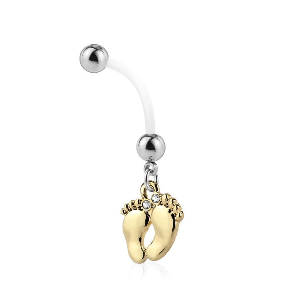 Bauchnabelpiercing Schwangerschaft bioflex Babyfüssen