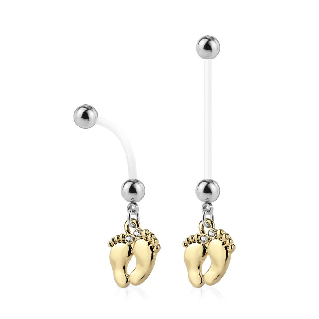 Bauchnabelpiercing Schwangerschaft bioflex Babyfüssen