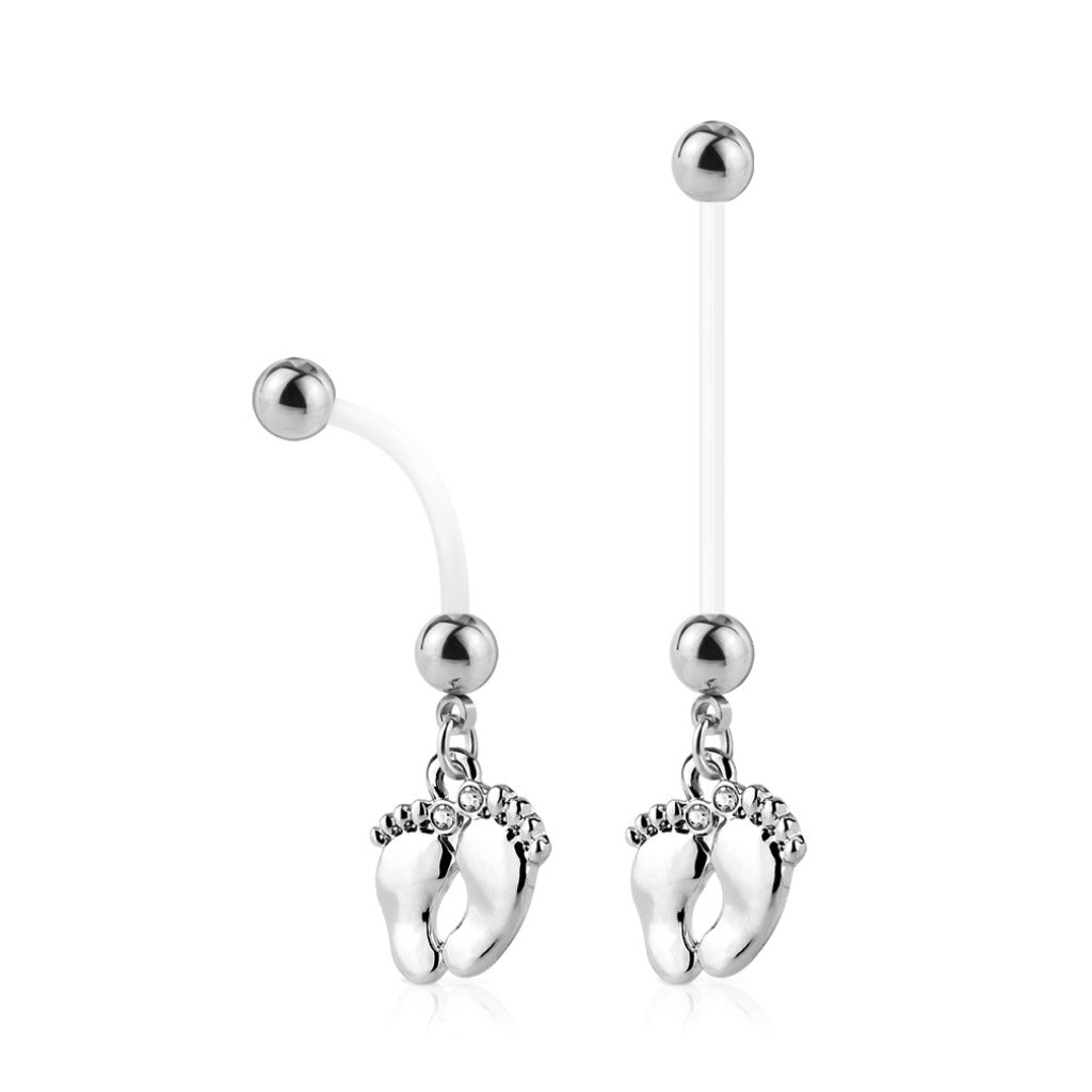 Bauchnabelpiercing Schwangerschaft bioflex Babyfüssen