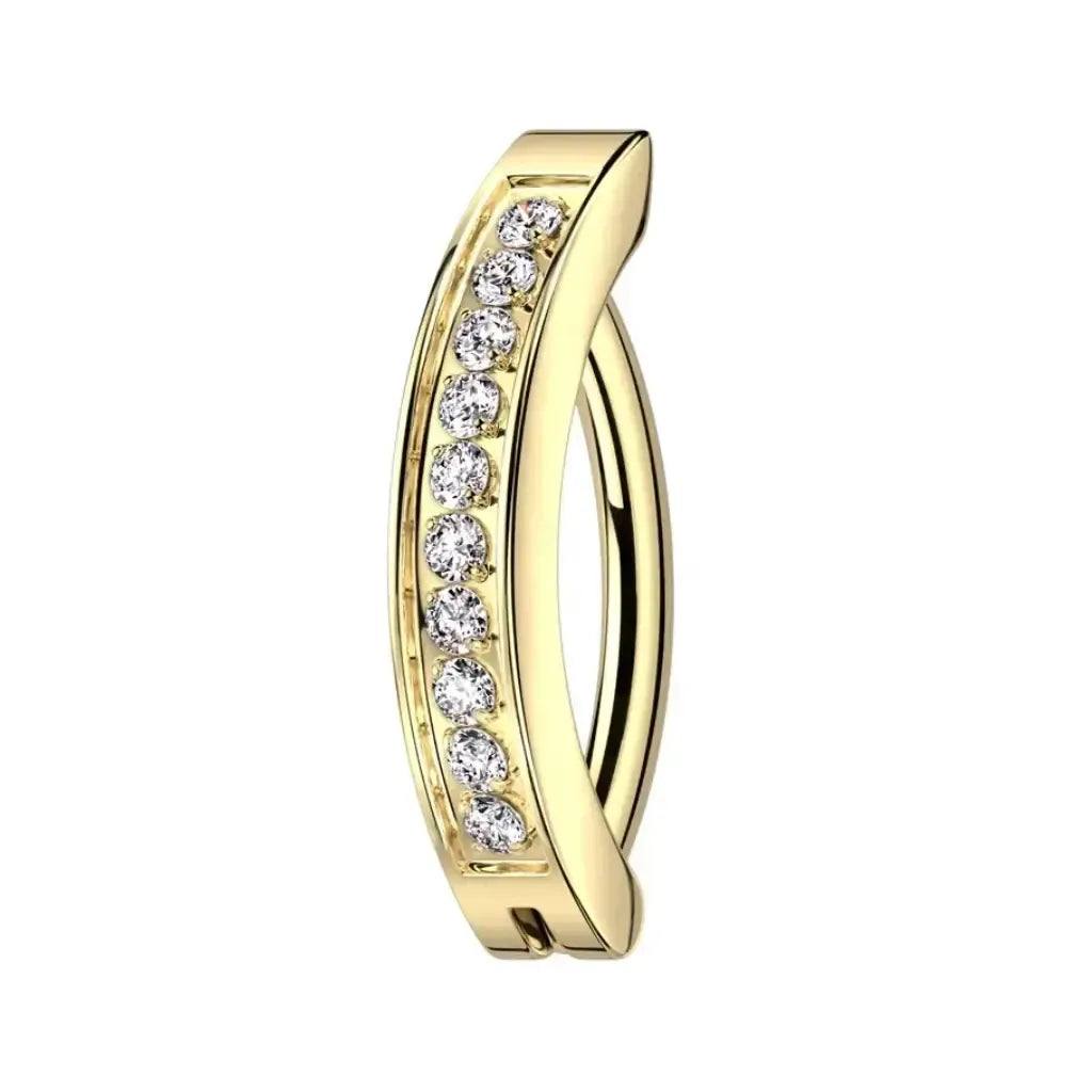 Bauchnabelpiercing Ring aus Titan mit Kristallen