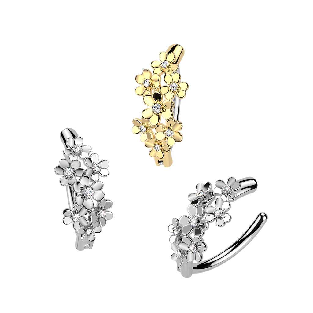 Bauchnabelpiercing Ring Blumen Bouquet