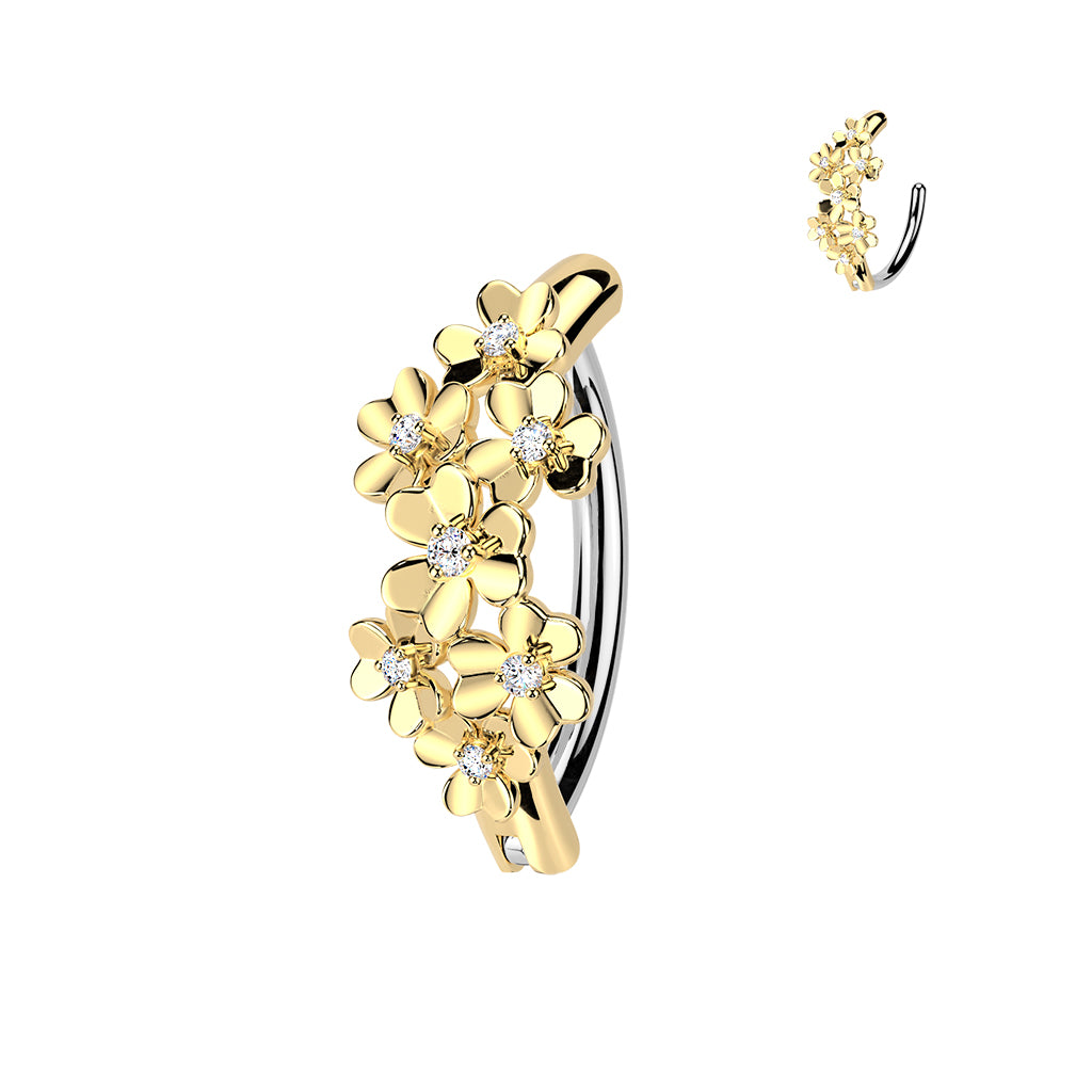 Bauchnabelpiercing Ring Blumen Bouquet