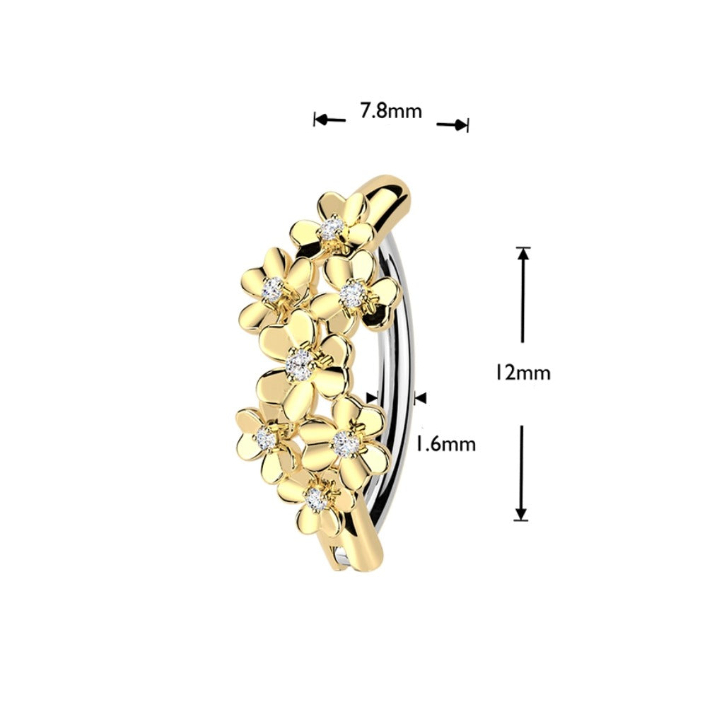 Bauchnabelpiercing Ring Blumen Bouquet