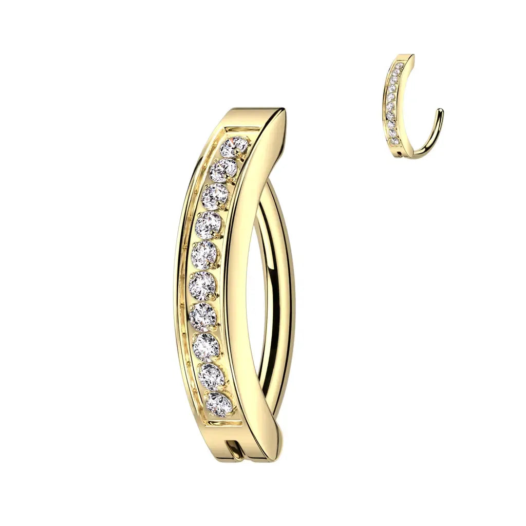 Bauchnabelpiercing Ring aus Titan mit Kristallen
