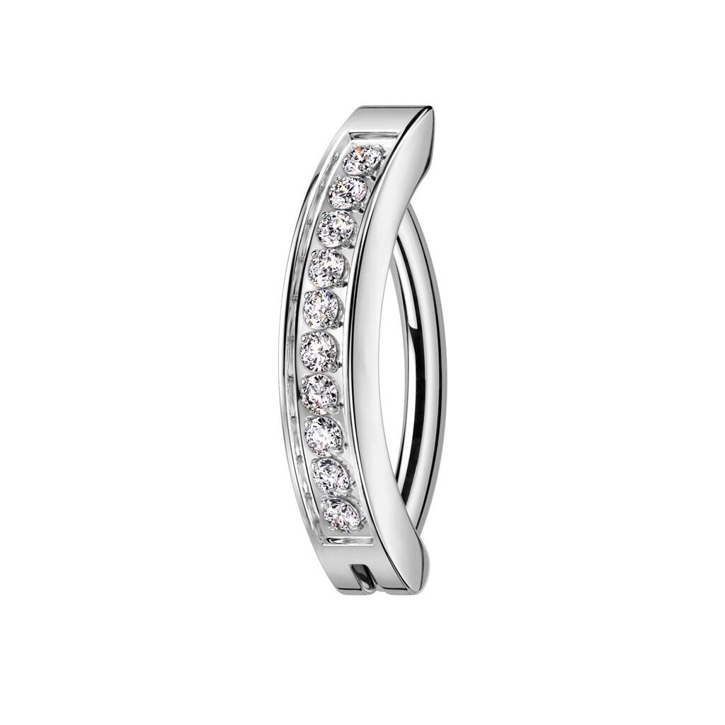 Bauchnabelpiercing Ring aus Titan mit Kristallen