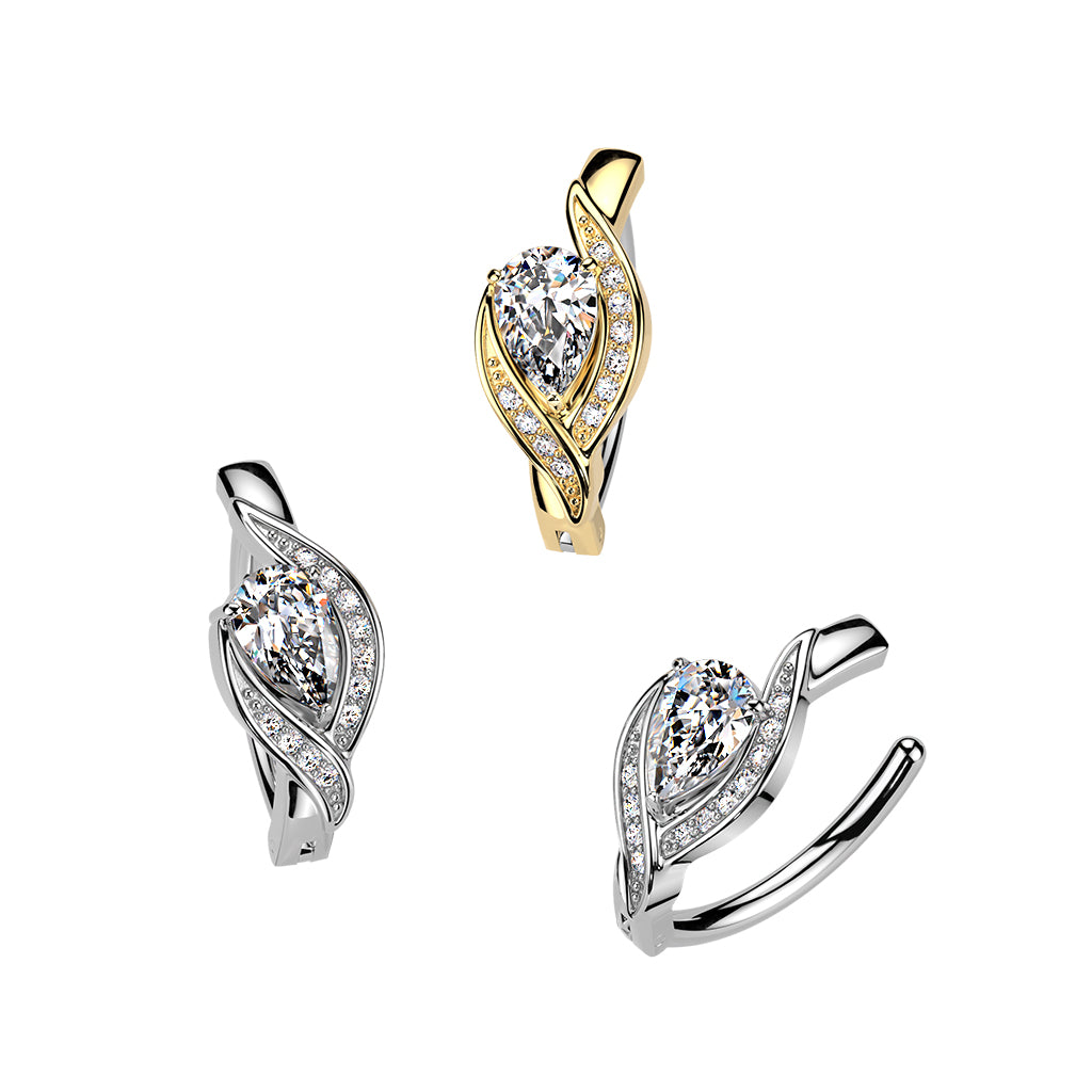 Bauchnabelpiercing Ring Kristalltropfen