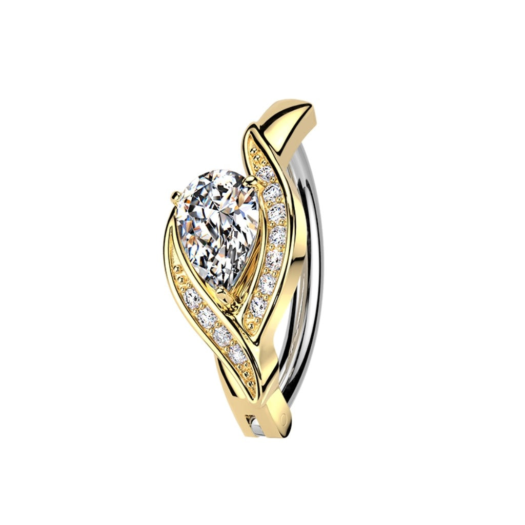 Bauchnabelpiercing Ring Kristalltropfen
