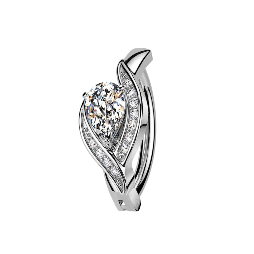 Bauchnabelpiercing Ring Kristalltropfen