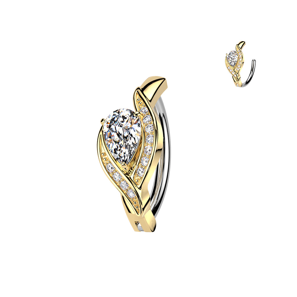 Bauchnabelpiercing Ring Kristalltropfen