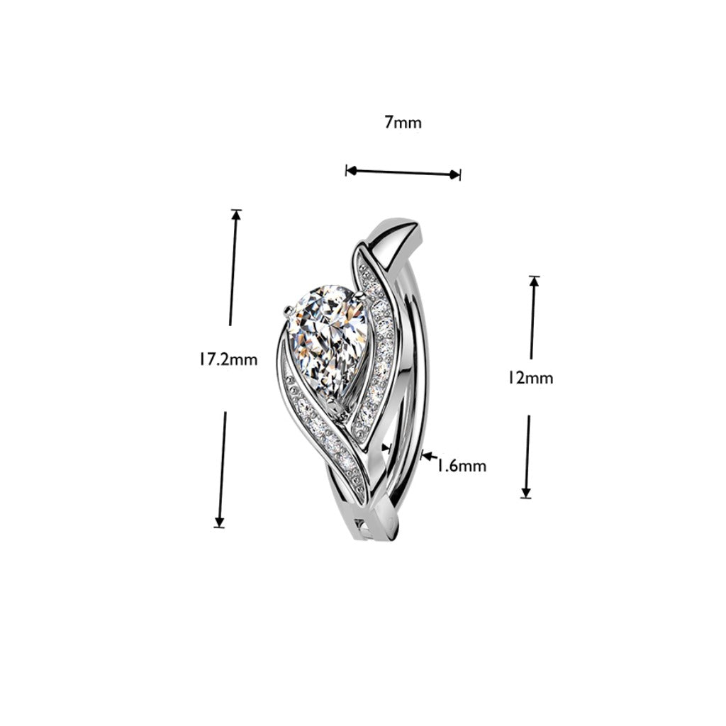 Bauchnabelpiercing Ring Kristalltropfen