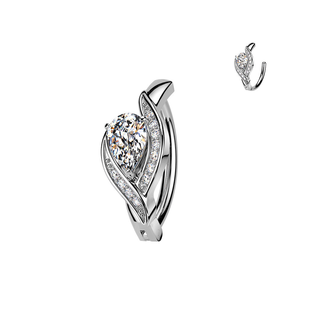 Bauchnabelpiercing Ring Kristalltropfen