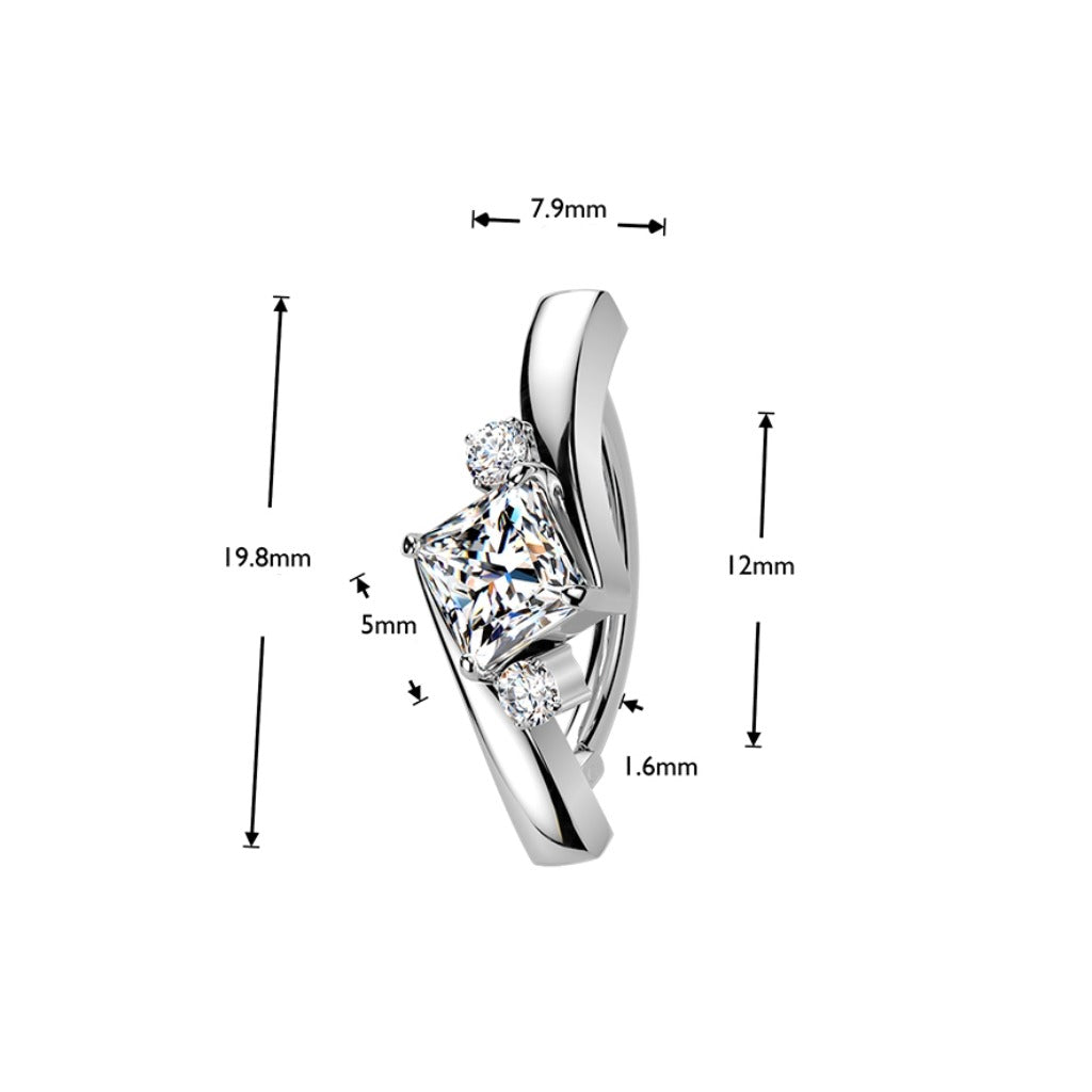 Piercing para ombligo tipo aro rombo