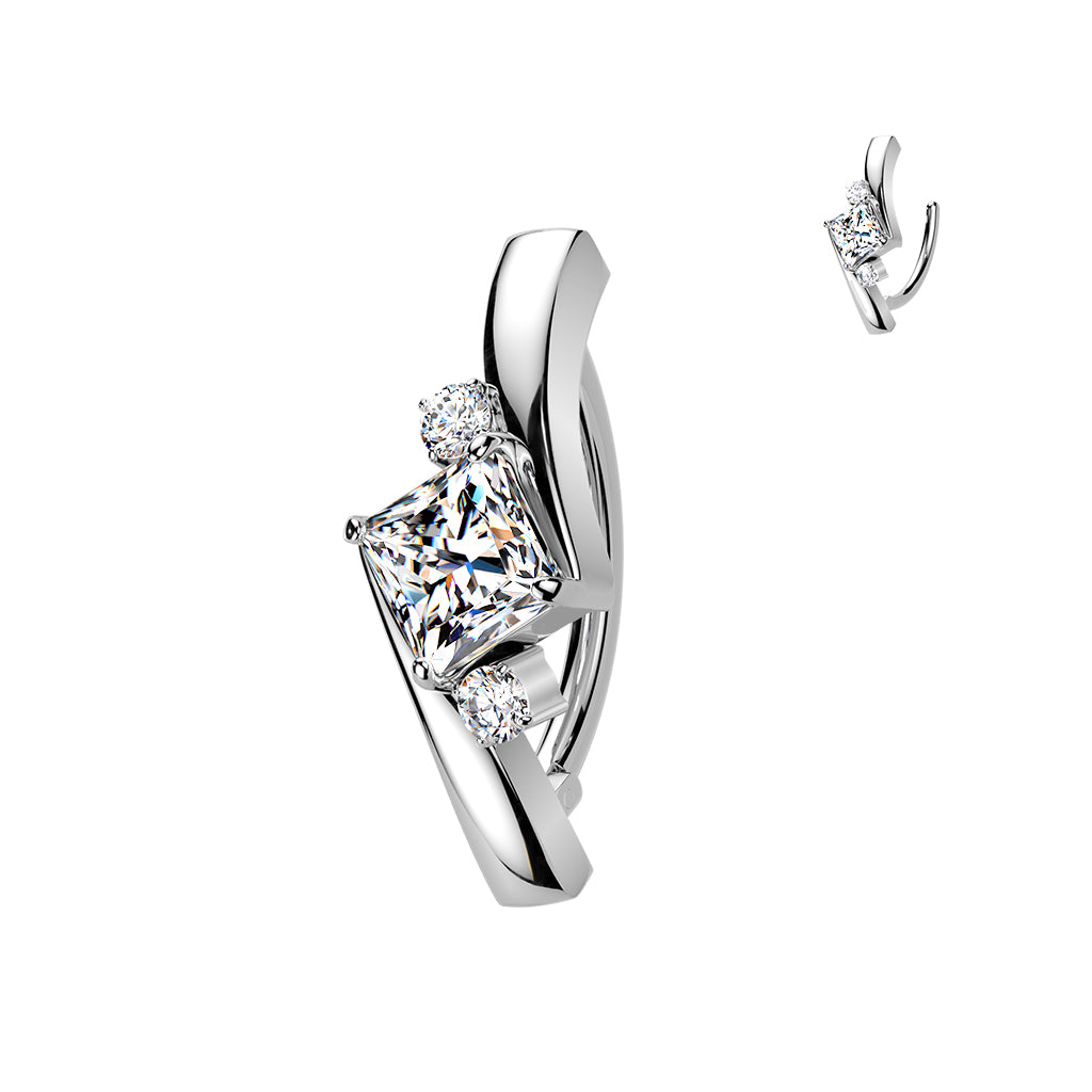 Piercing para ombligo tipo aro rombo