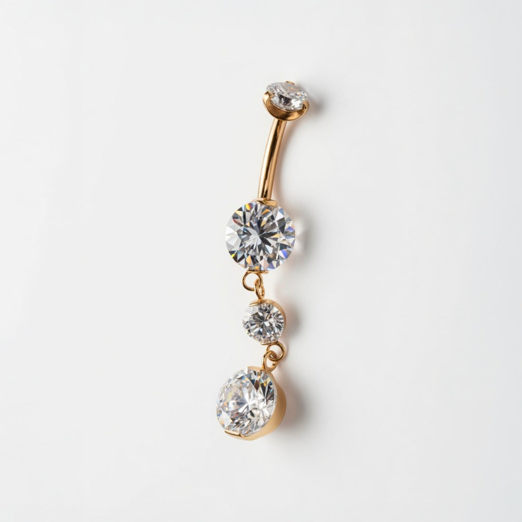 Piercing para ombligo de titanio con colgante