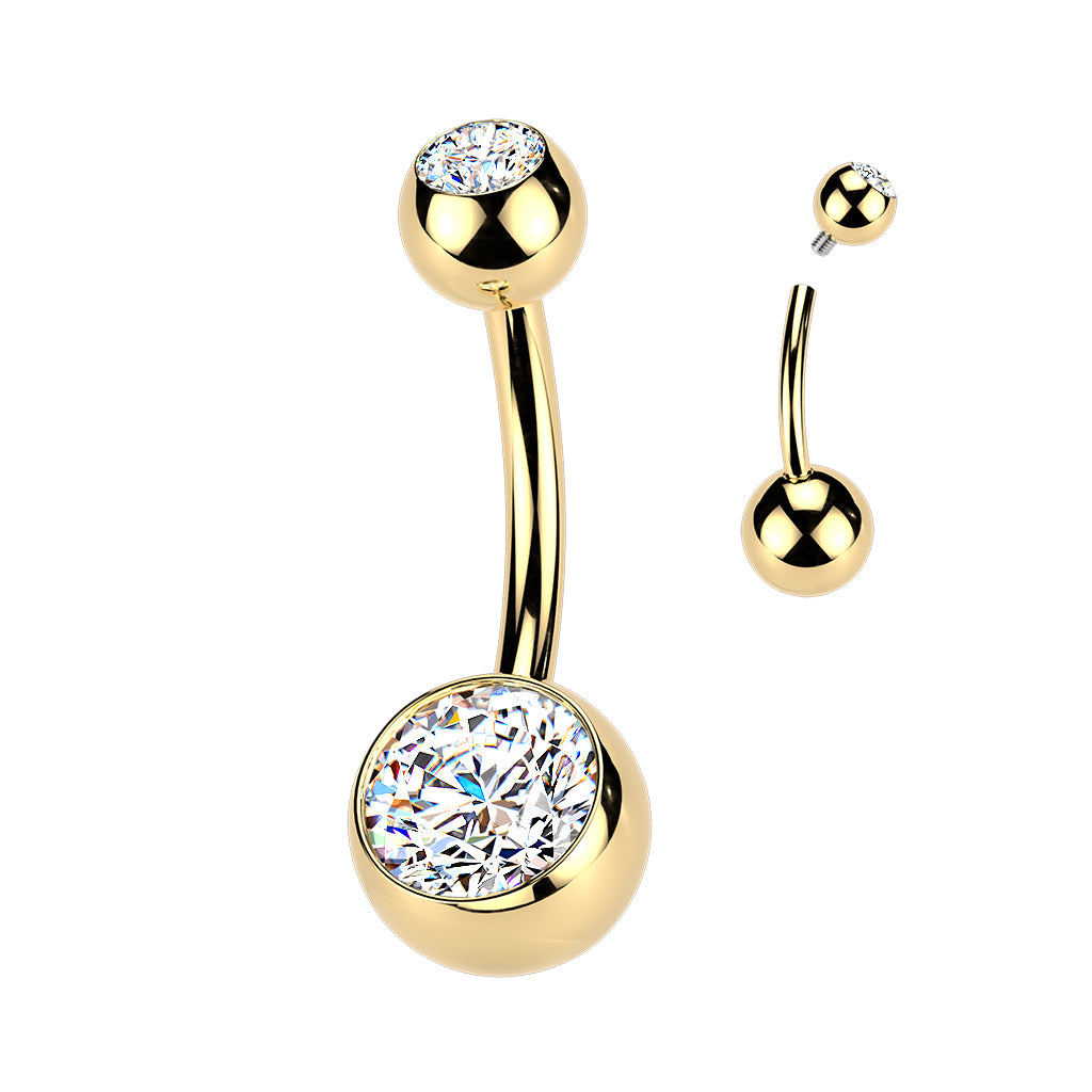 Bauchnabelpiercing aus Titan 24K goldbeschichtung