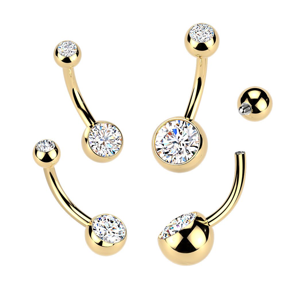 Bauchnabelpiercing aus Titan 24K goldbeschichtung