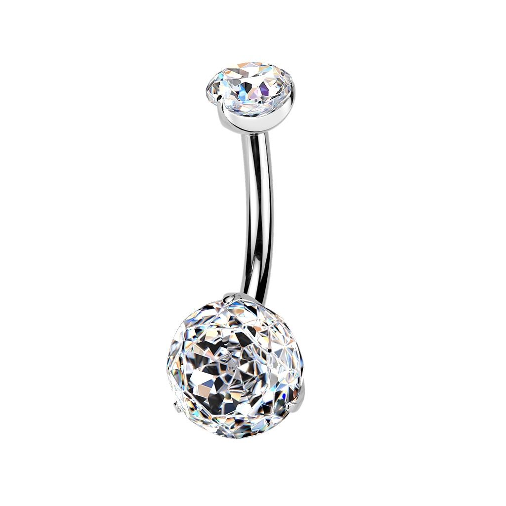 Bauchnabelpiercing aus Titan Rose-cut 24K 