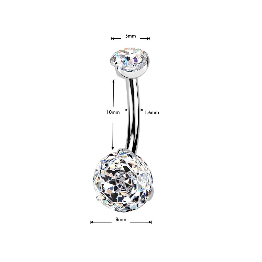 Bauchnabelpiercing aus Titan Rose-cut 24K 
