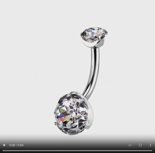 Bauchnabelpiercing aus Titan Rose-cut 24K 